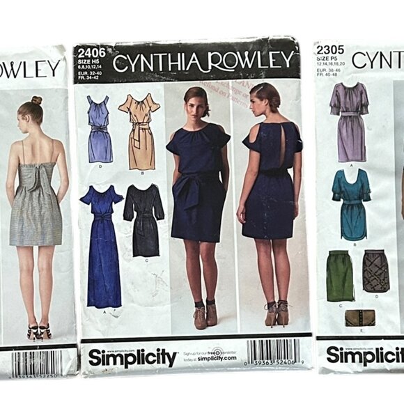 Lot of 3 Simplicity Cynthia Rowley Sewing Patterns UNCUT Y2K Dresses Blazer - Picture 4 of 5
